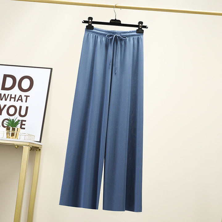 Ice Silk High Waist Wide-Leg Pants Trousers for Women - gallery