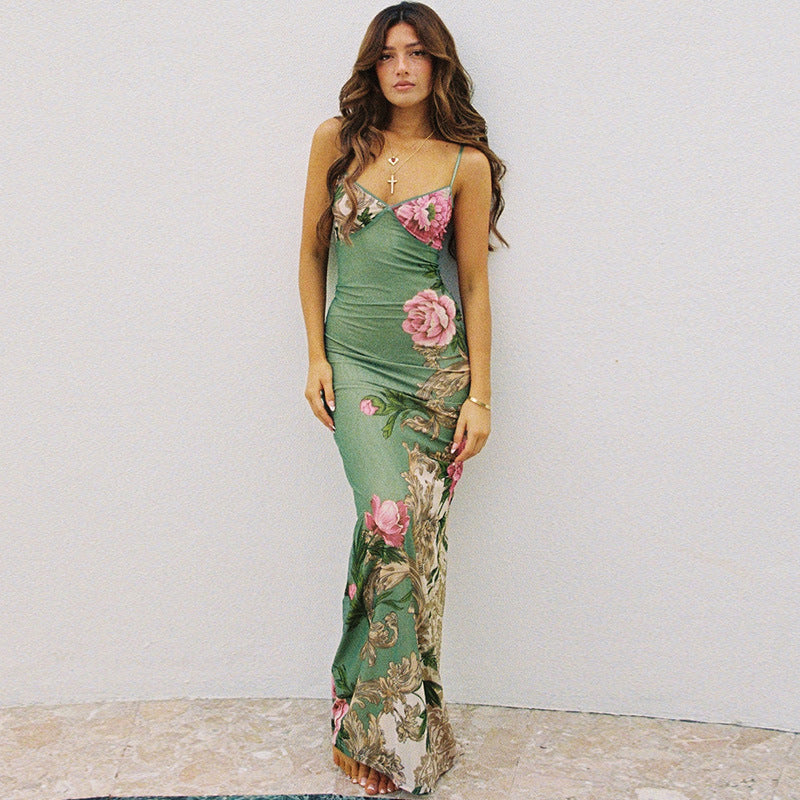 Alessa Elegant Maxi Dress for Women - Green