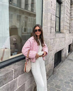 BLOOM – Women's Pink Quilted Patchwork Jacket