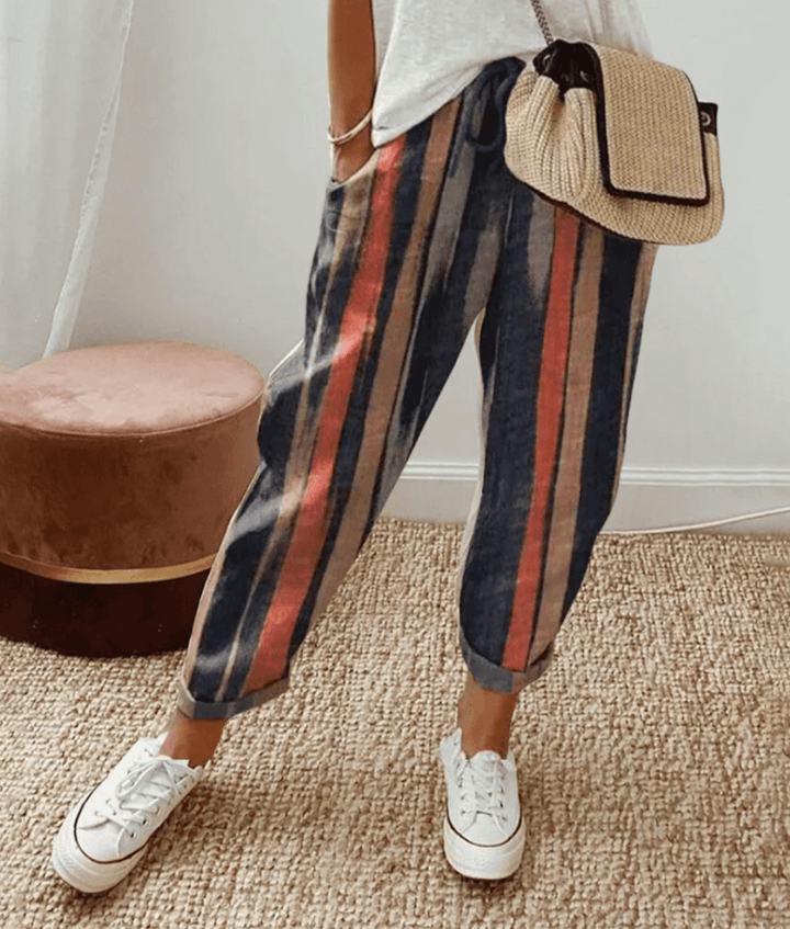 Wide-Leg Cotton-Linen Trousers with a Relaxed Rise