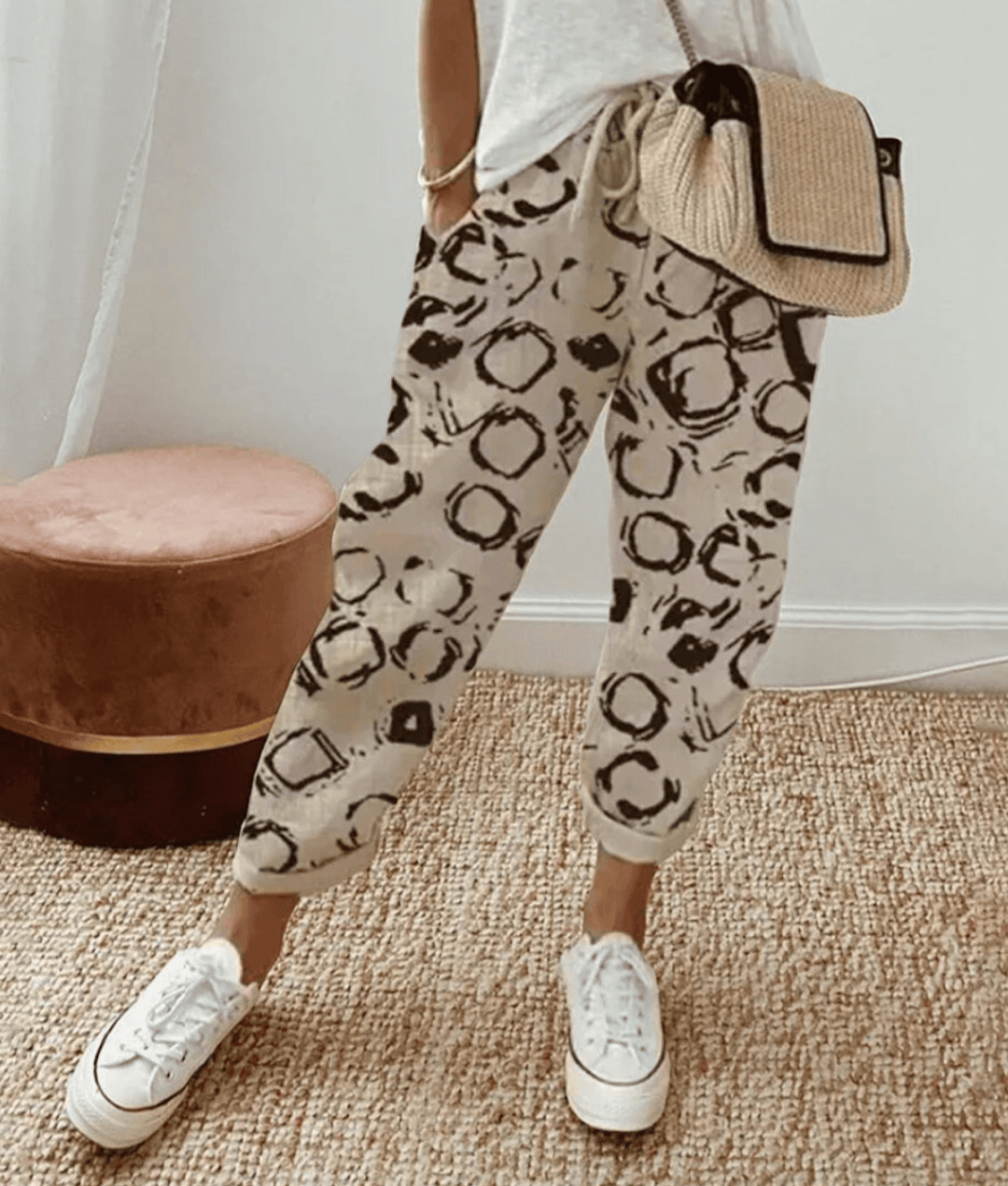 Wide-Leg Cotton-Linen Trousers with a Relaxed Rise