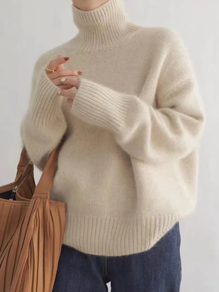 Ribbed Turtleneck Knit Jumper with a Classic Straight Fit