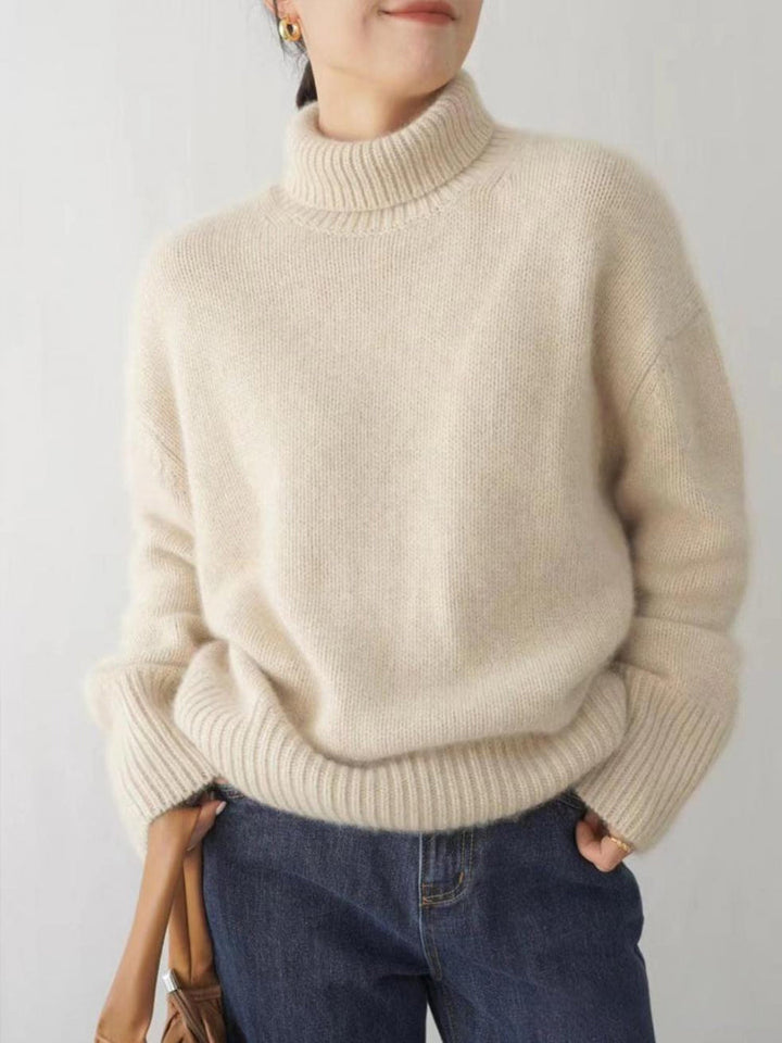 Ribbed Turtleneck Knit Jumper with a Classic Straight Fit