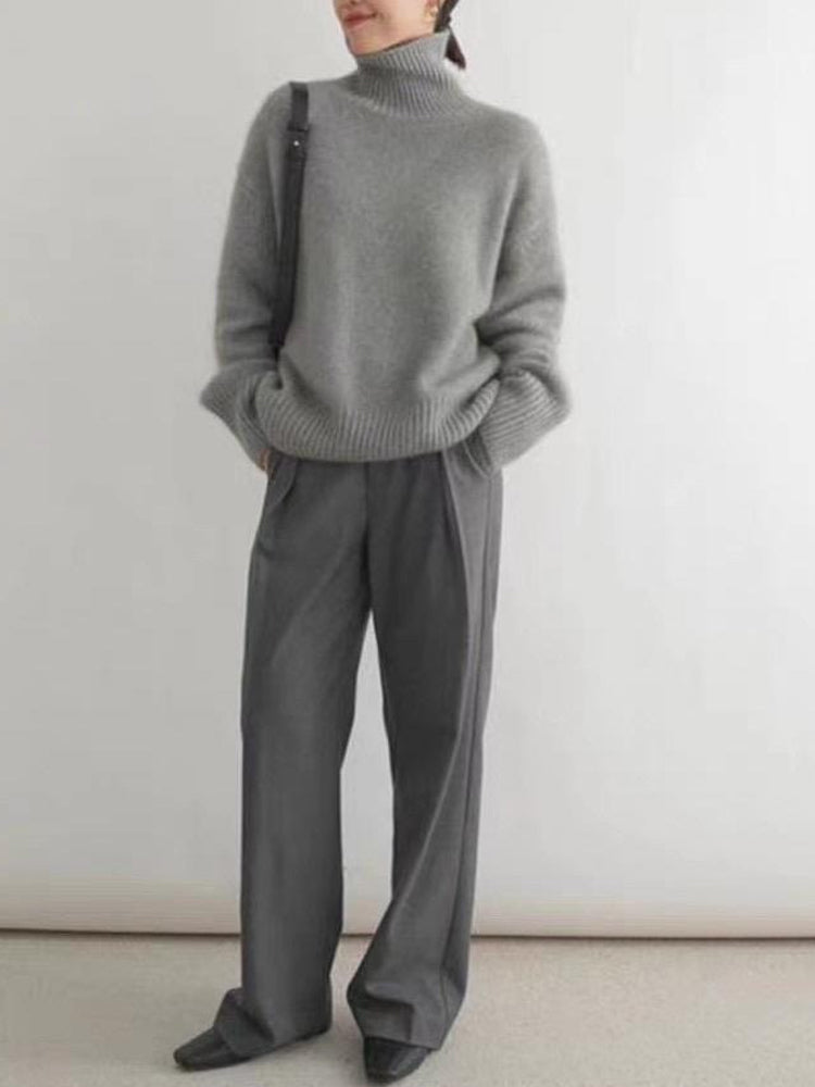 Ribbed Turtleneck Knit Jumper with a Classic Straight Fit