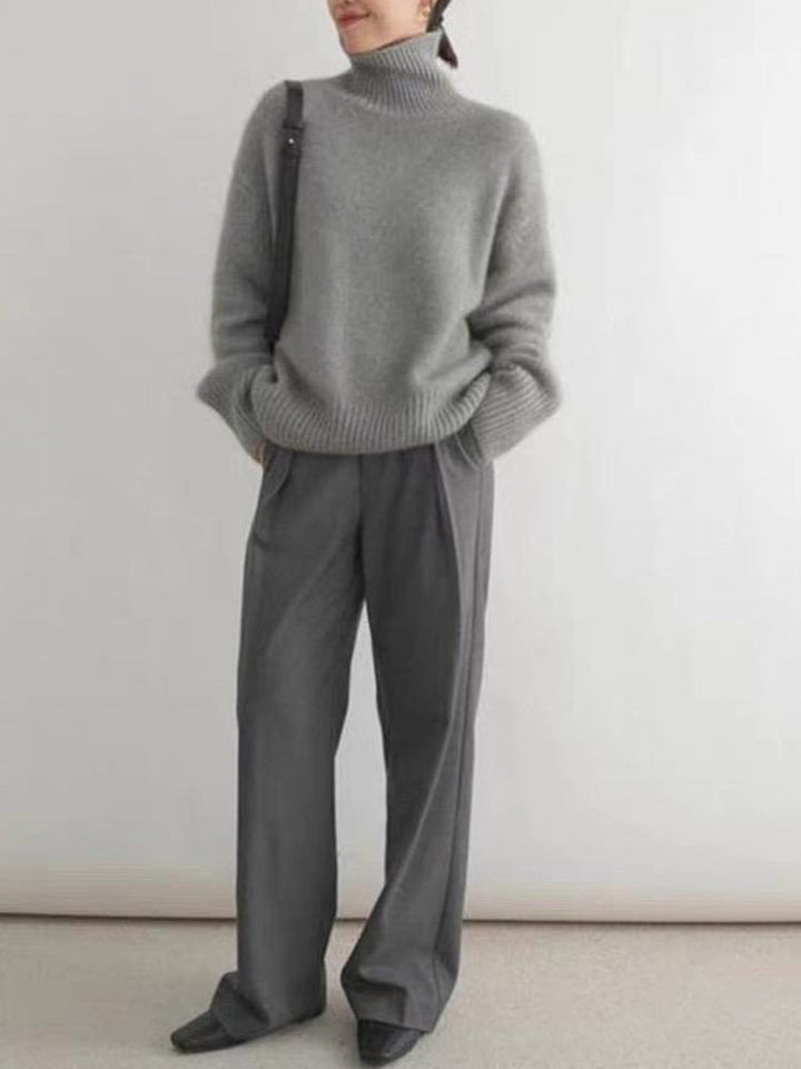 Ribbed Turtleneck Knit Jumper with a Classic Straight Fit