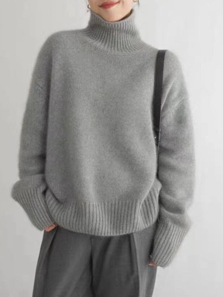 Ribbed Turtleneck Knit Jumper with a Classic Straight Fit