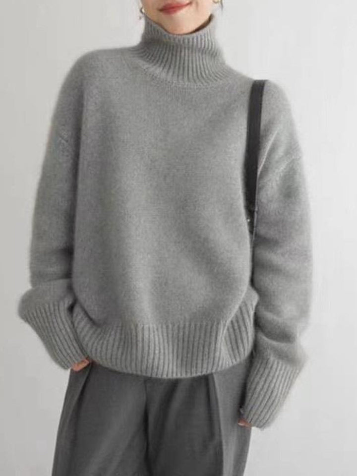 Ribbed Turtleneck Knit Jumper with a Classic Straight Fit