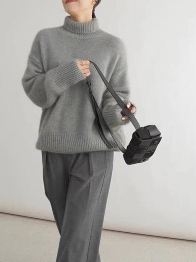 Ribbed Turtleneck Knit Jumper with a Classic Straight Fit