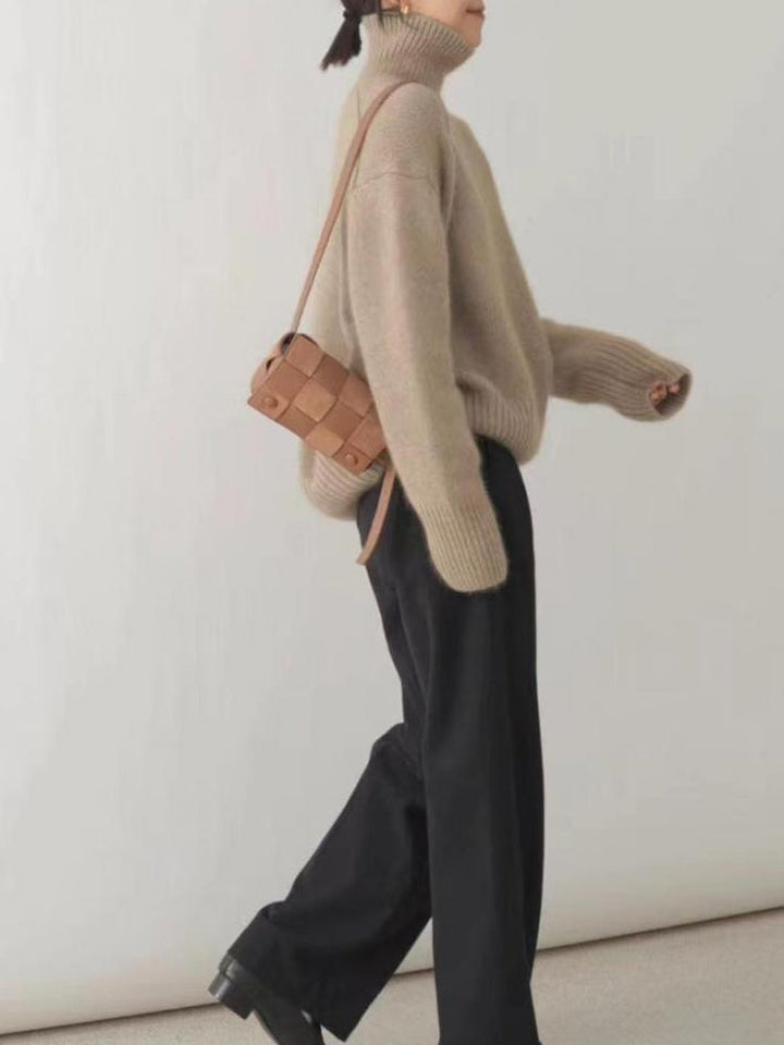 Ribbed Turtleneck Knit Jumper with a Classic Straight Fit