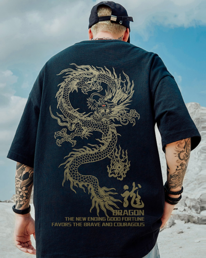 Oversize Streetwear Dragon T-Shirt - gallery