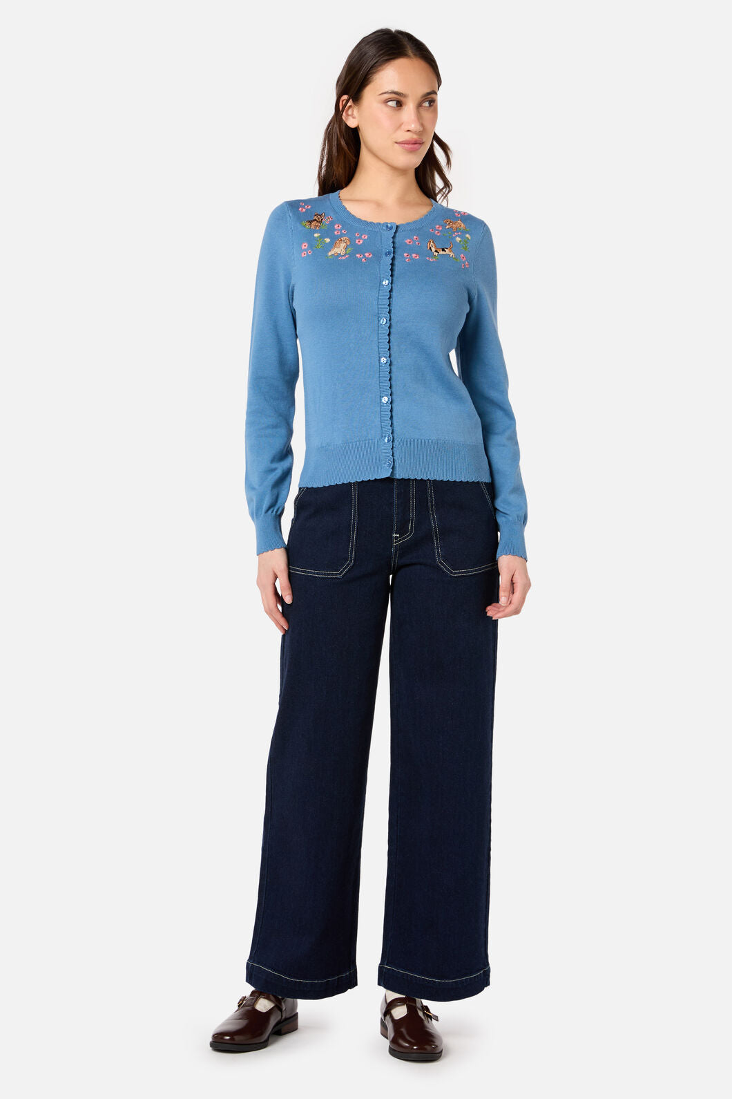 Cute Dogs Embroidered Cardigan for Women - gallery