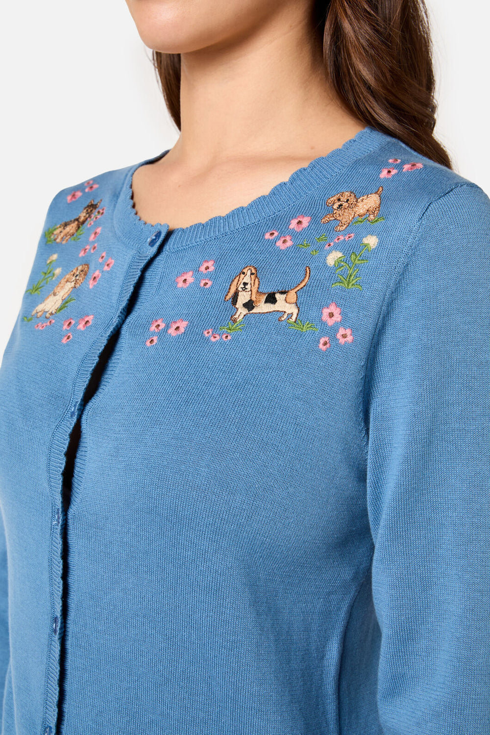 Cute Dogs Embroidered Cardigan for Women - gallery