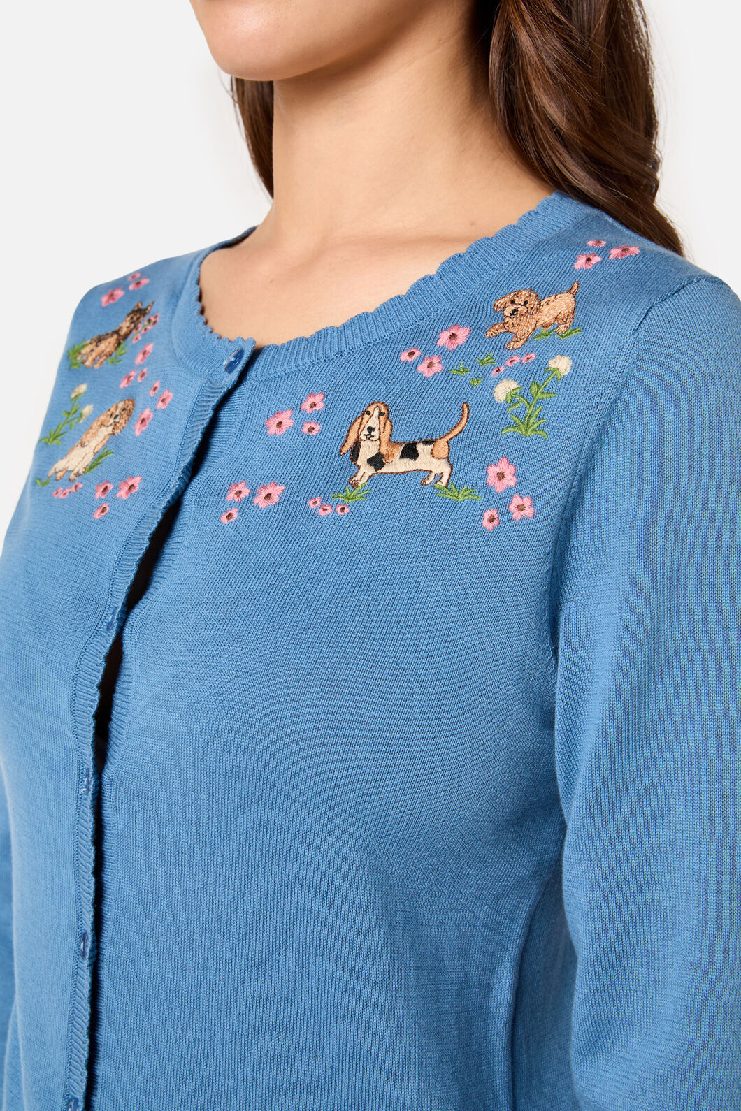 Cute Dogs Embroidered Cardigan for Women - gallery