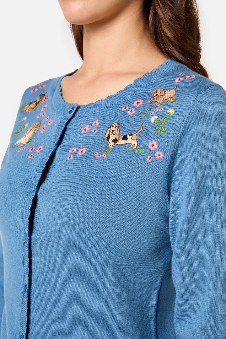 Cute Dogs Embroidered Cardigan for Women - gallery