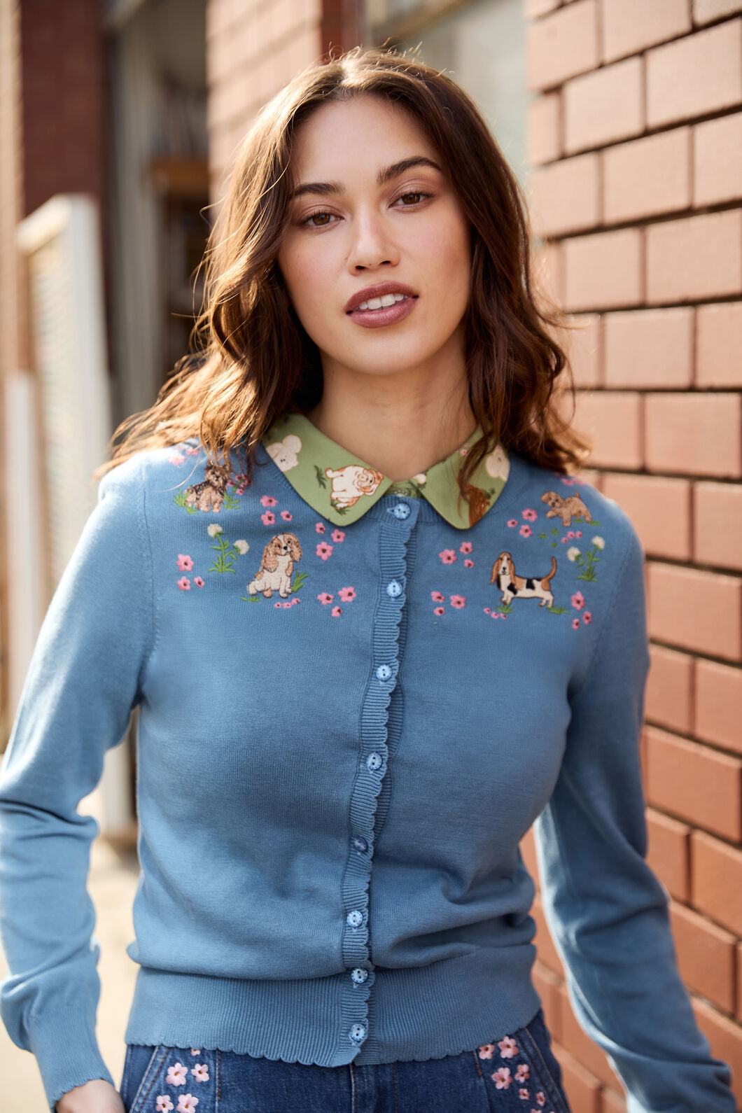 Cute Dogs Embroidered Cardigan for Women - gallery