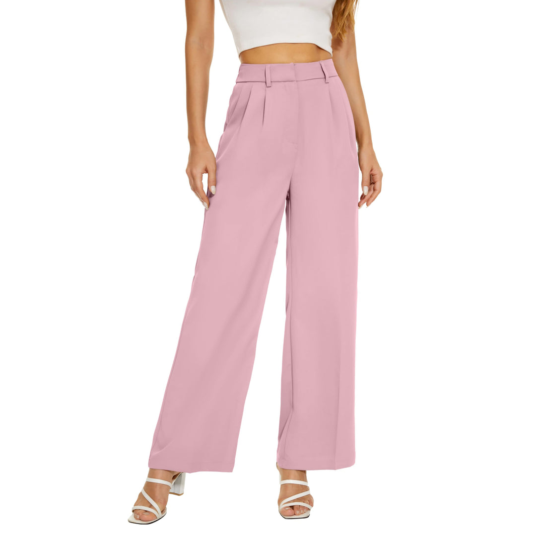 Loose Office Trousers Business Casual Pants Tall Type for Women - Pink