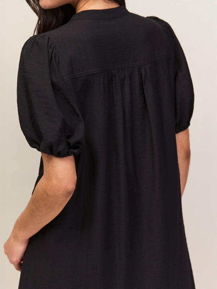 Black Puff Sleeve Short Dress for Women - gallery