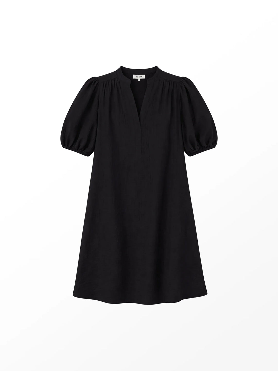 Black Puff Sleeve Short Dress for Women - gallery