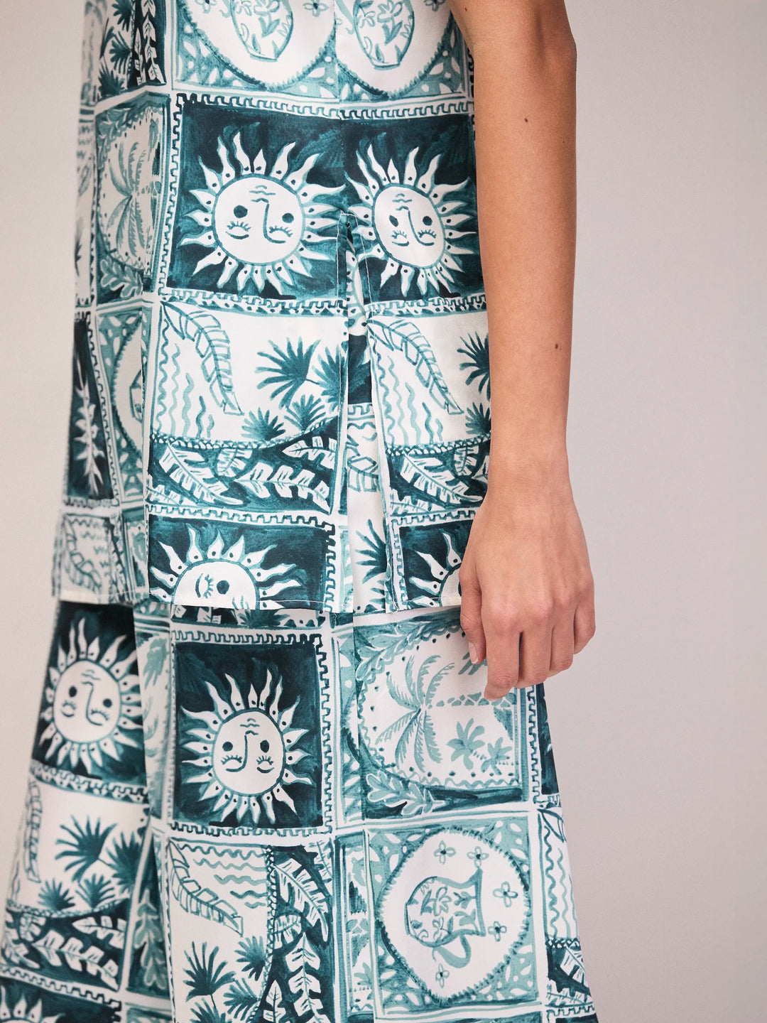Blue Zodiac Print Long Line Cami Cami Top for Women - gallery