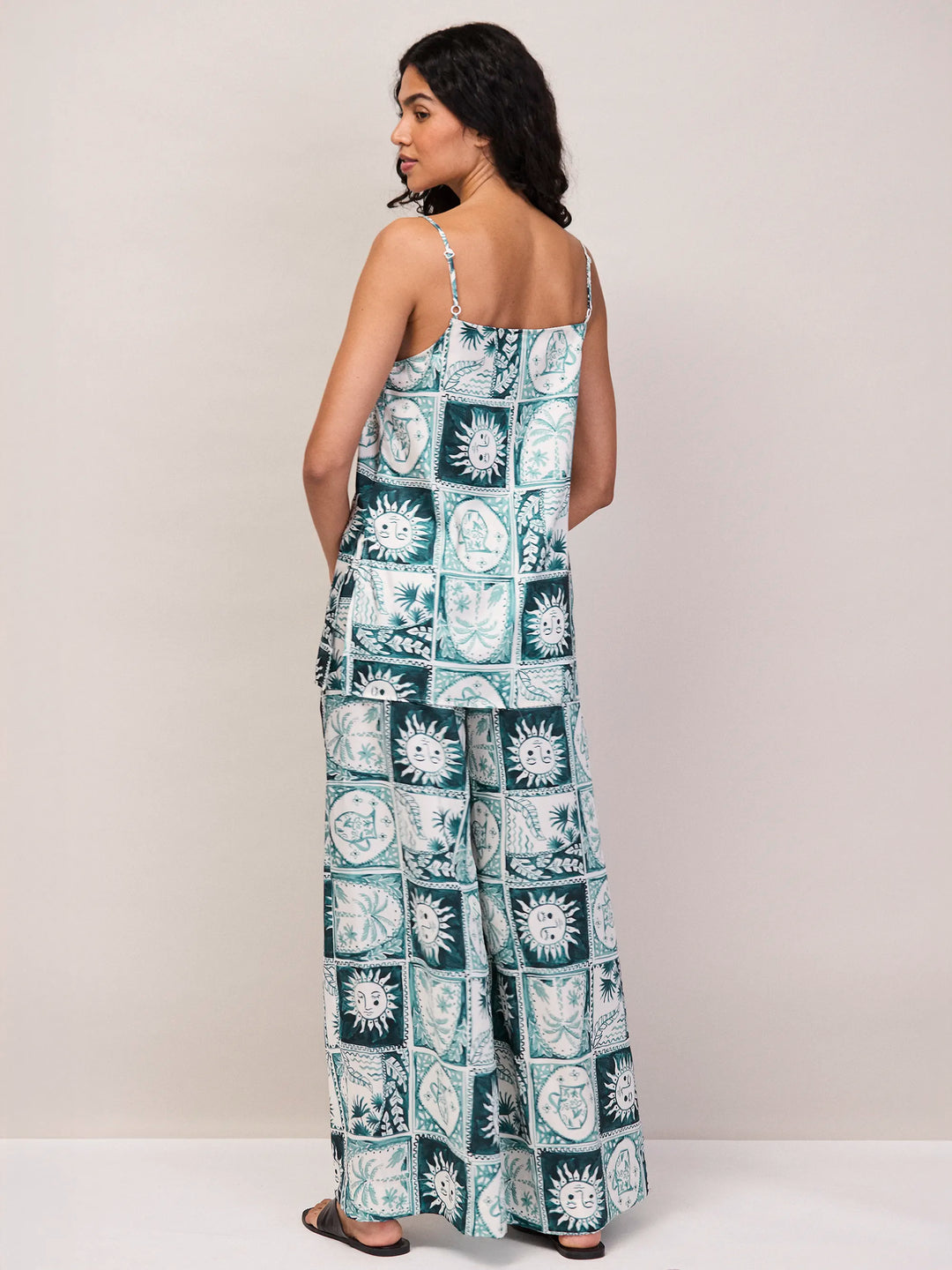 Blue Zodiac Print Long Line Cami Cami Top for Women - gallery