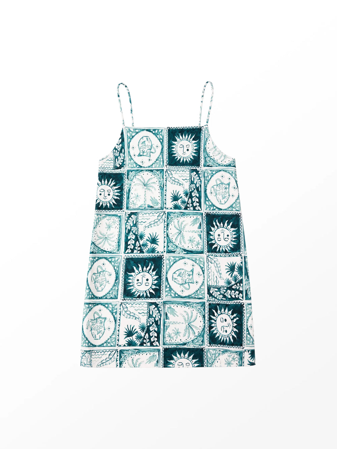 Blue Zodiac Print Long Line Cami Cami Top for Women - gallery