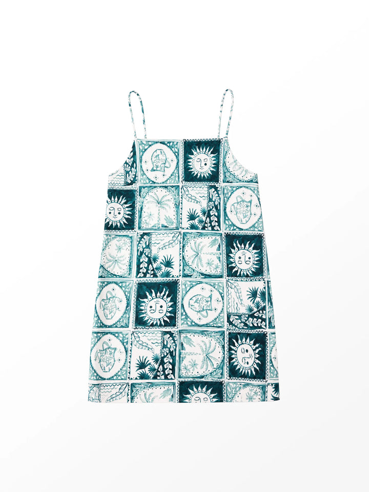 Blue Zodiac Print Long Line Cami Cami Top for Women - gallery