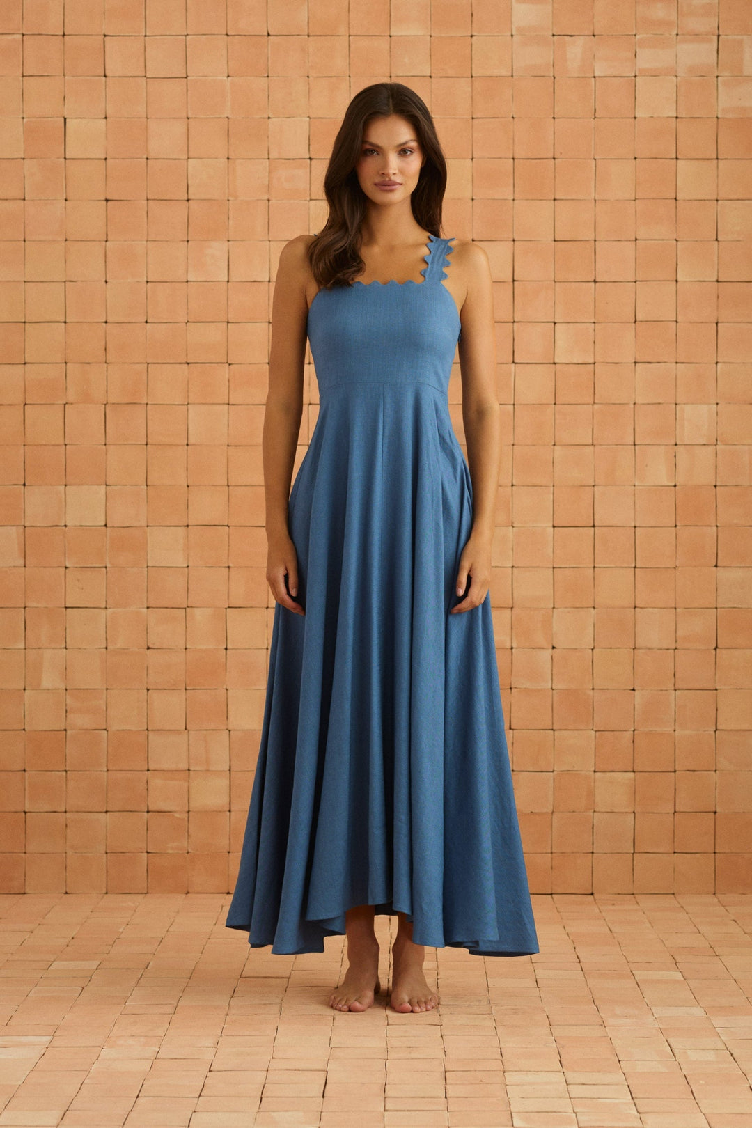 River Dress In Vintage Blue — gallery