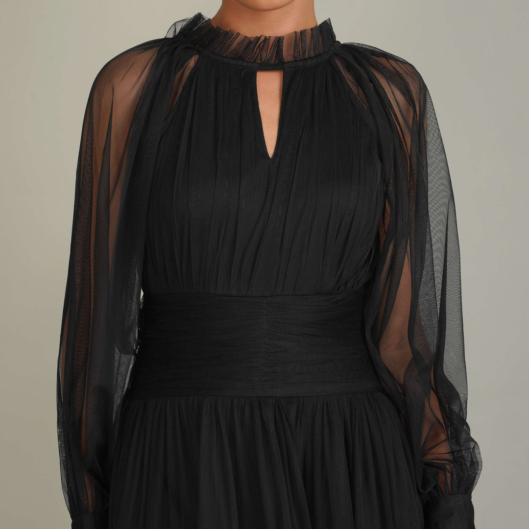 Rosalia Tulle Maxi Dress in Black for Women - gallery