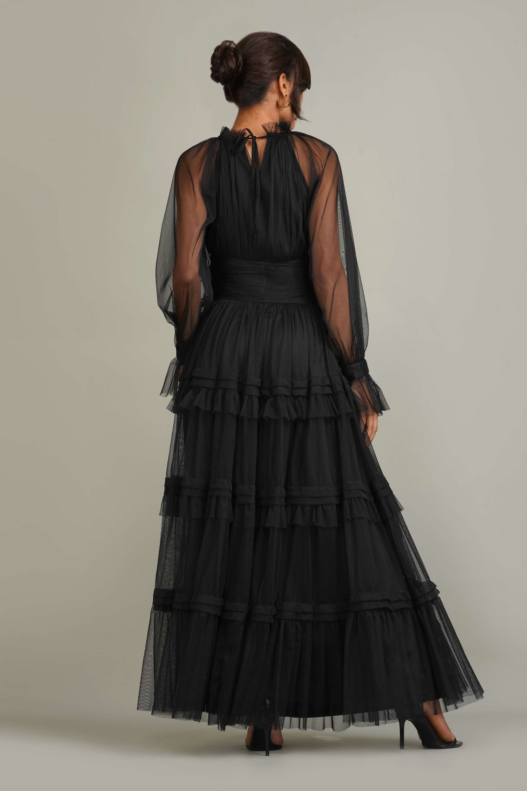 Rosalia Tulle Maxi Dress in Black for Women - gallery