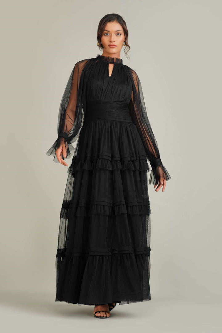 Rosalia Tulle Maxi Dress in Black for Women - gallery