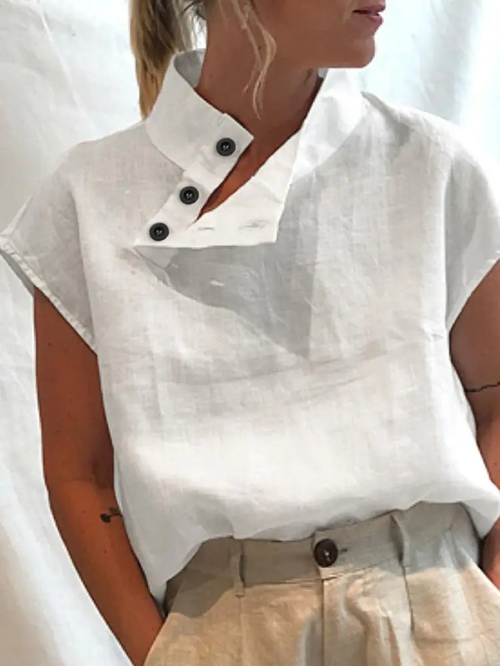 Stylish Cotton Linen Summer Blouse for Women