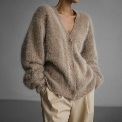Soft V-Neck Button Cardigan for Women - Classic Knit