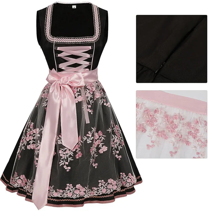 Floral Print Dirndl Dress - Oktoberfest and Festival Wear