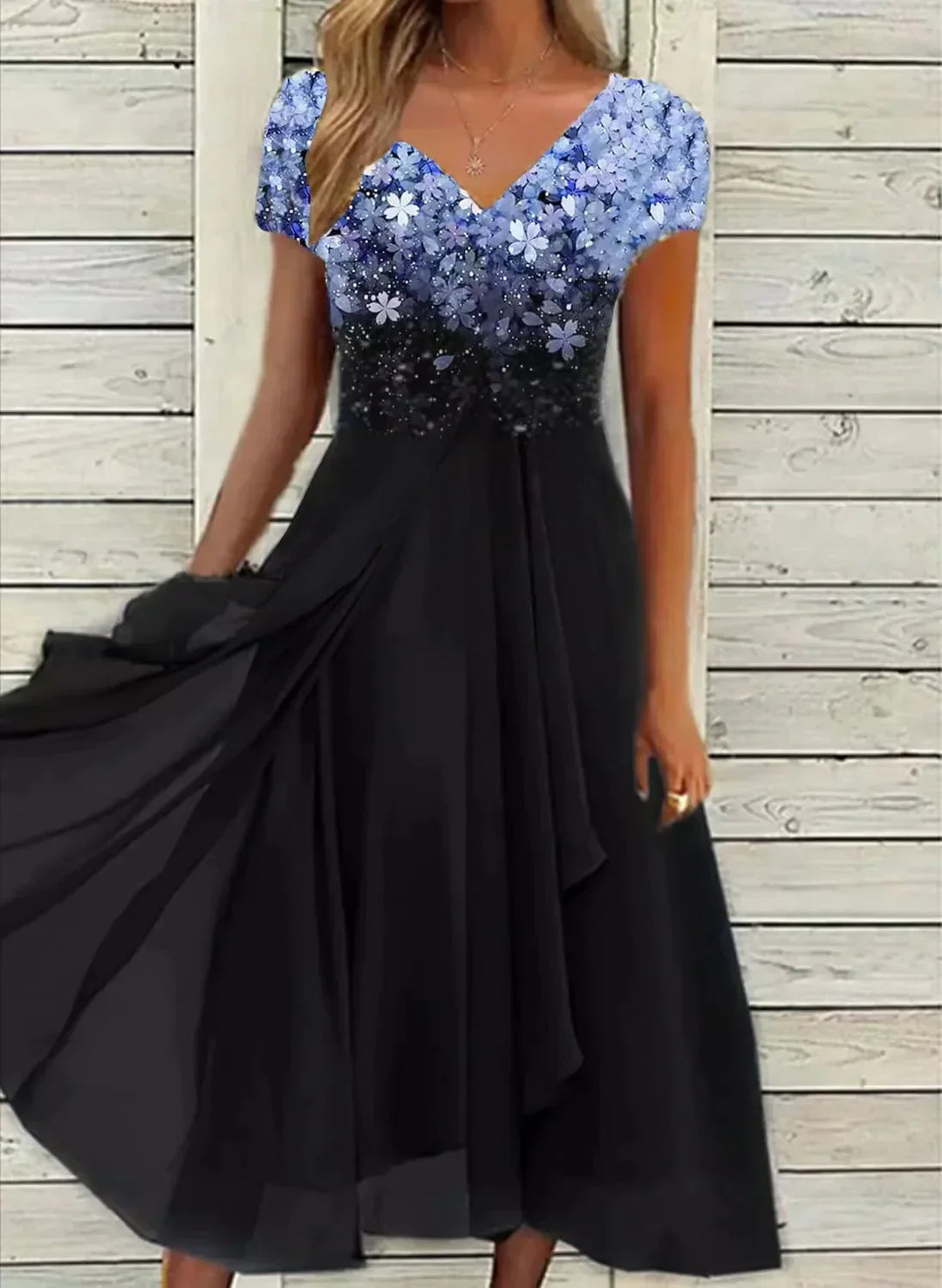 Chiffon Evening Gown, Floor-Length Formal Dress for Women