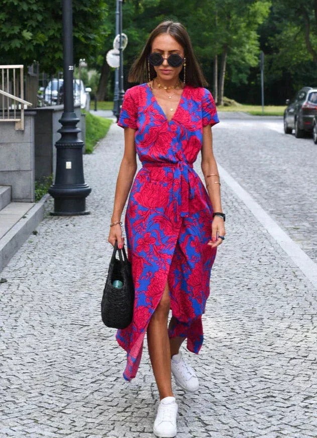 Lightweight Summer Dress with Draped Woven Skirt for Women