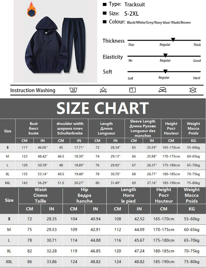 Men's Solid Fleece Hoodie and Joggers Set - gallery