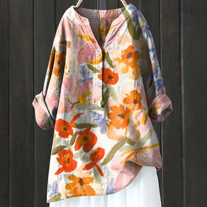 Scattered Floral Print Blouse - Relaxed Everyday Fit