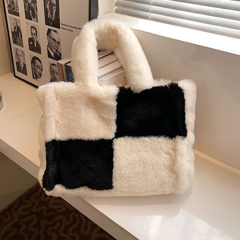 Dante Plush Handbag in Six Colours - Women's Winter Bag