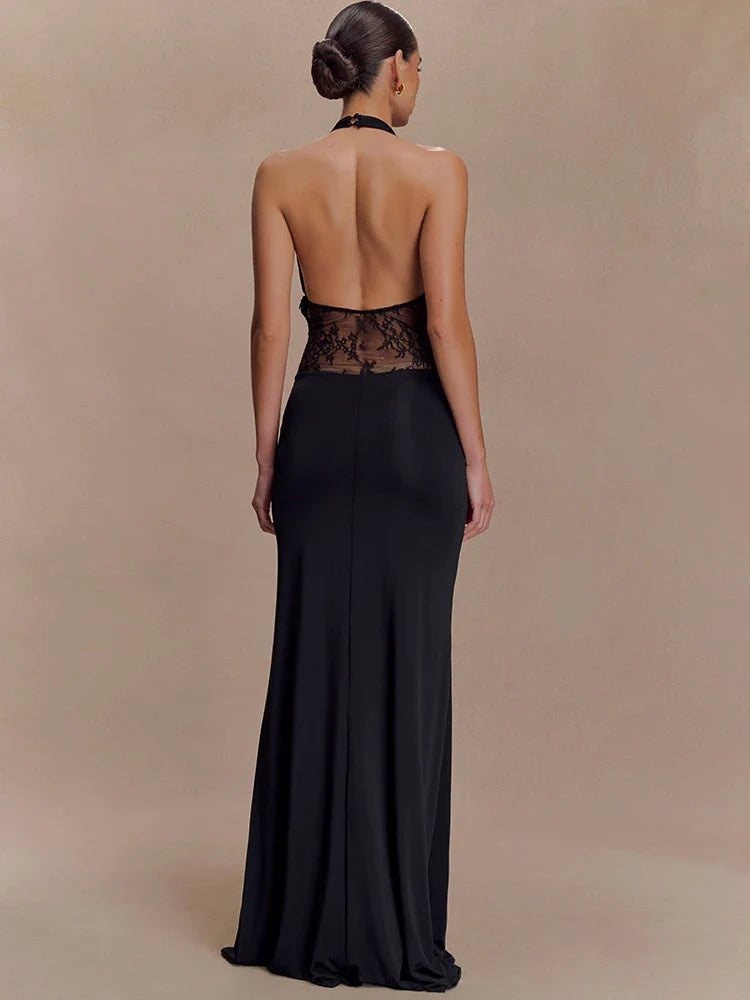 Alessine Lace Halter Maxi Dress for Women - gallery