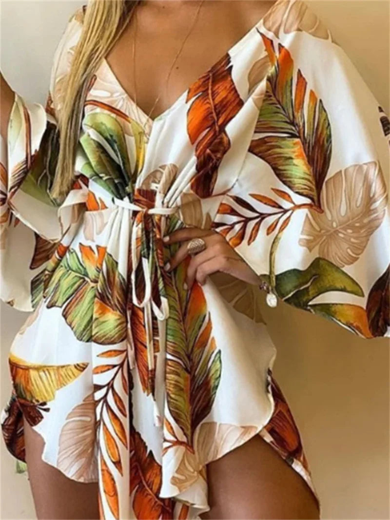 Print Dress Sexy V-Neck for Women - gallery