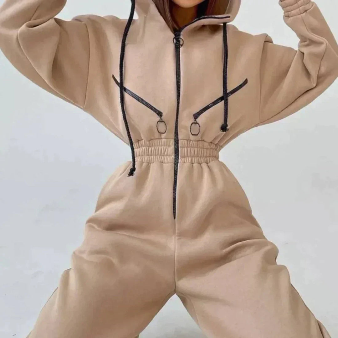 Winter Jumpsuit with Fleece Lining and Wide-Leg Fit