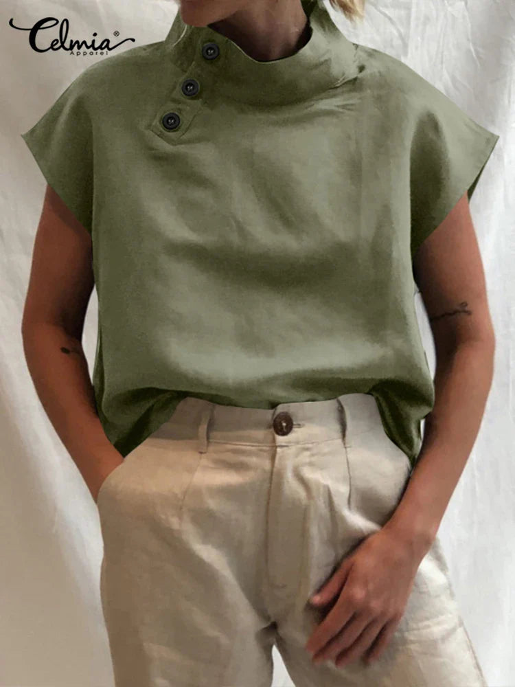 Stylish Cotton Linen Summer Blouse for Women - gallery