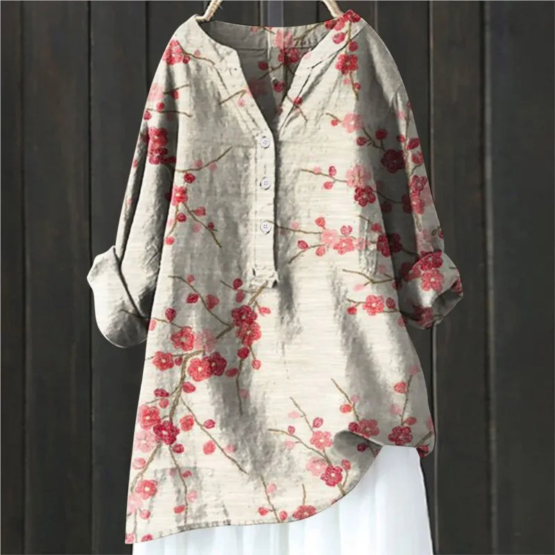 Scattered Floral Print Blouse - Relaxed Everyday Fit
