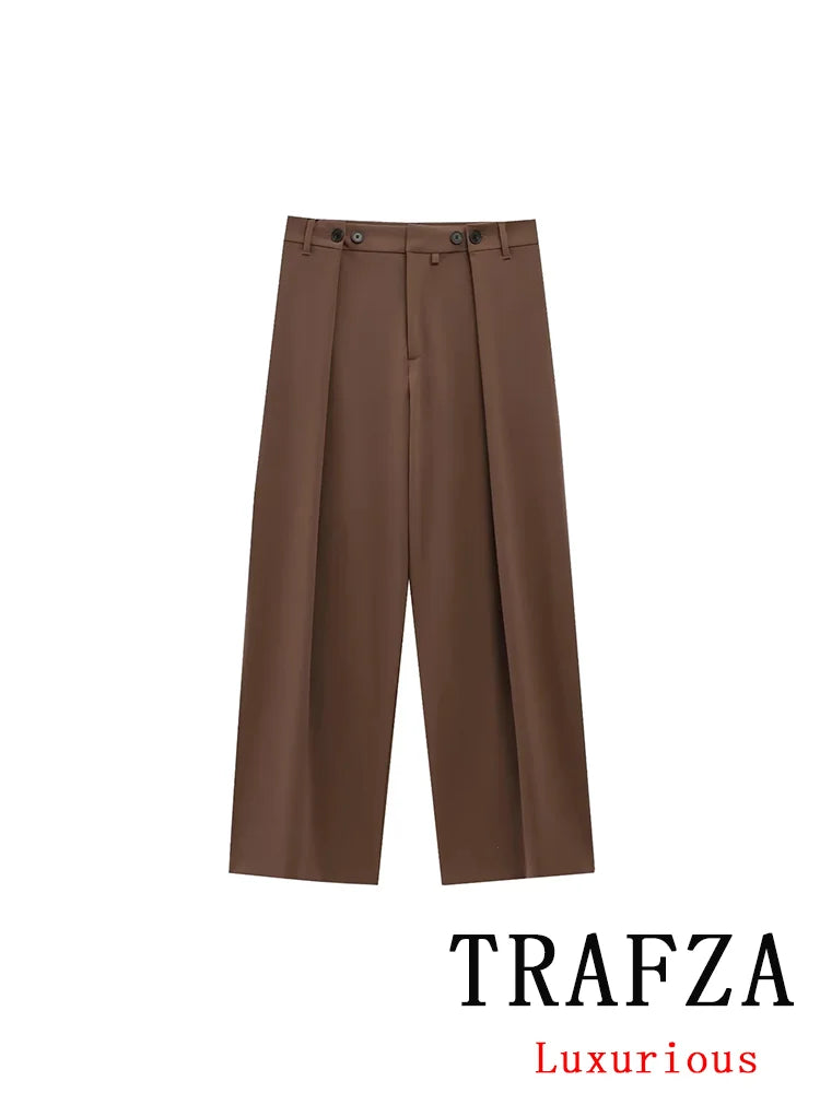 Elegant Brown Wedding Trouser Suit for Women - gallery