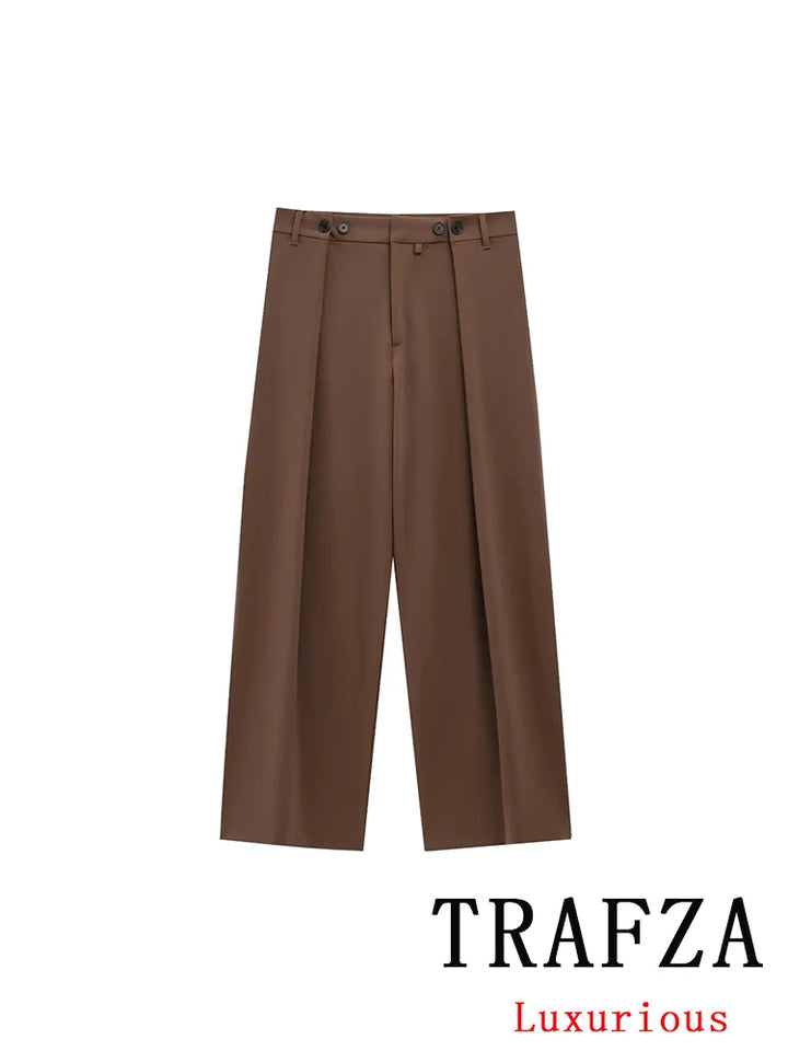 Elegant Brown Wedding Trouser Suit for Women - gallery
