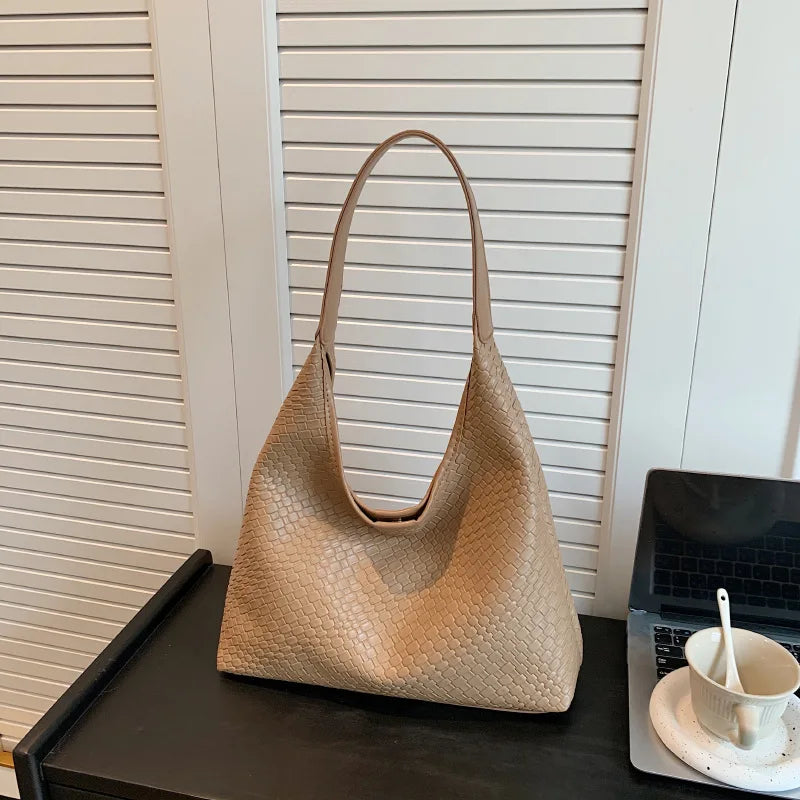Structured Leather-Look Handbag with Adjustable Strap