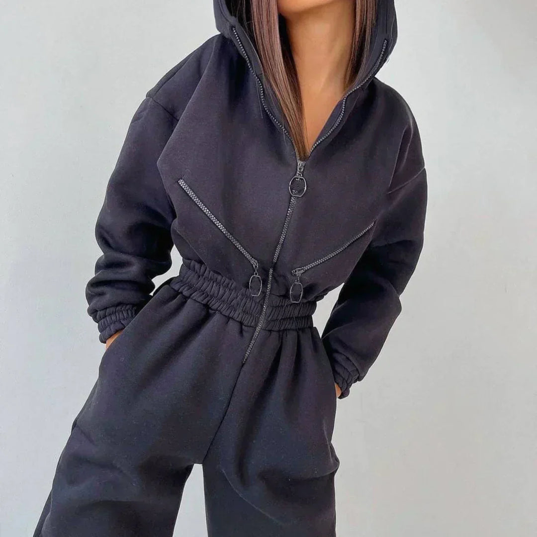 Winter Jumpsuit with Fleece Lining and Wide-Leg Fit