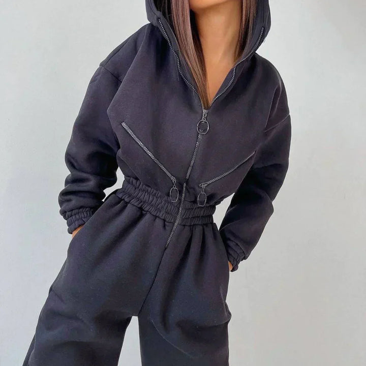 Winter Jumpsuit with Fleece Lining and Wide-Leg Fit