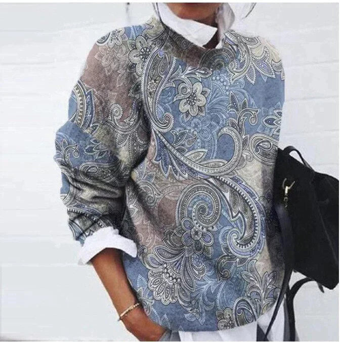 Graphic Print Knit Jumper with a Relaxed Silhouette