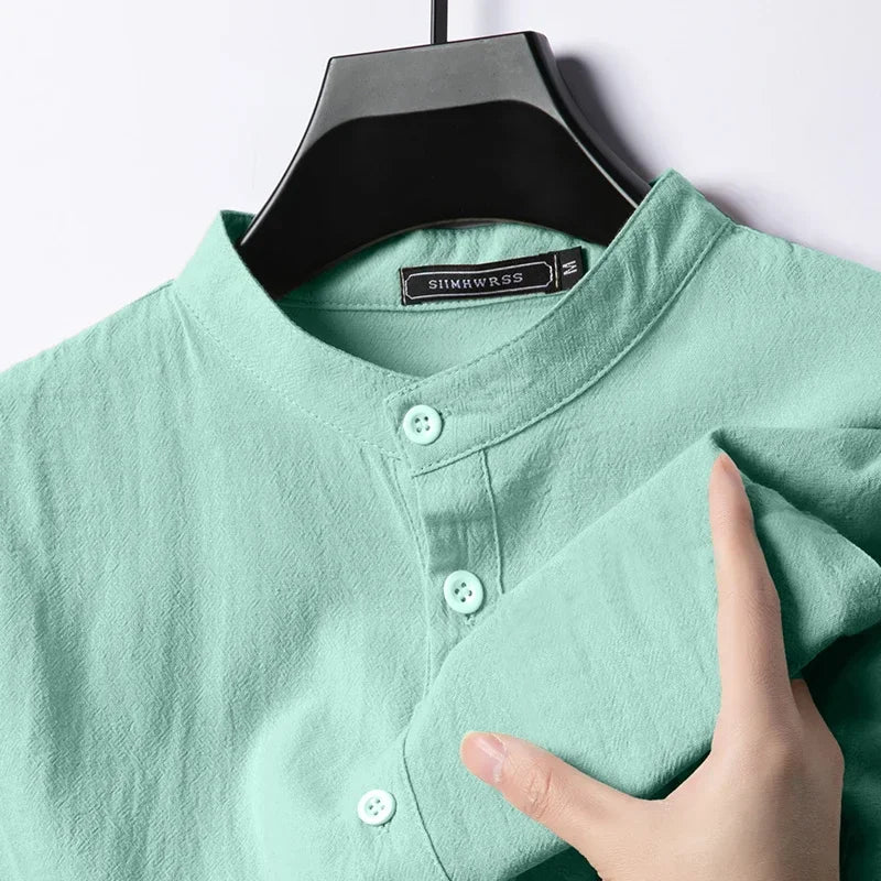 Lightweight Linen and Cotton Shirt for Men - Green